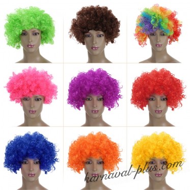 Карнавальный объемный парик,цвета микс